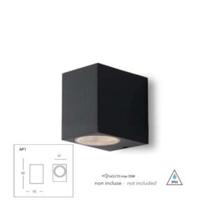 FANIQUBOAP1ANT Applique Qubo per esterno IP54 1xGU10 Antracite